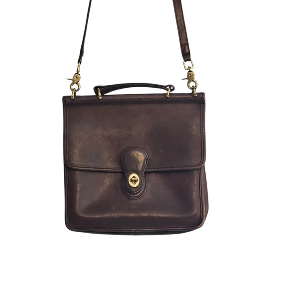 Vintage Coach Women's Willis Full Grain Leather Shoulder Bag J8U-9927 Brown READ - Picture 3 of 16